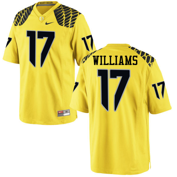 Men #17 Juwaan Williams Oregon Ducks College Football Jerseys-Yellow - Click Image to Close